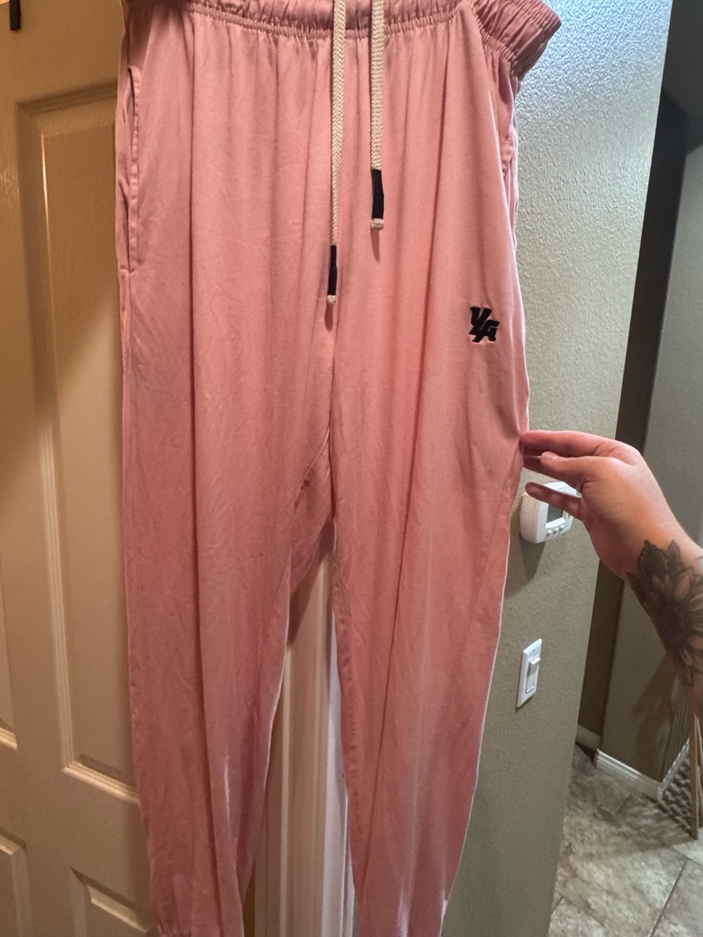YoungLA Men’s Pastel Salmon Pump Cover Joggers